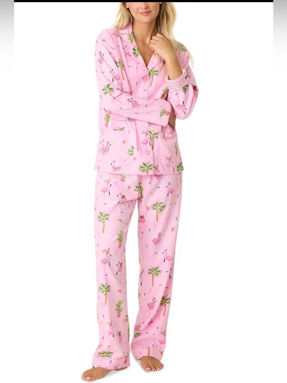 PJ Salvage New Women’s Rose All Day Flannel Pajamas Set